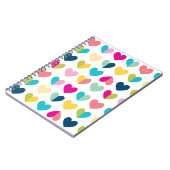 HEARTS Muster bunt moderne Regenbogeninitialen Notizblock (Linke Seite)
