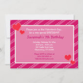Hearts n Dashes Valentinstag Geburtstagseinladung Einladung (Vorderseite)