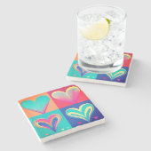 Hearts of Harmony Steinuntersetzer (Seitenansicht)