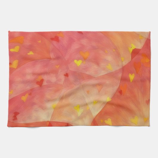 Hearts of Love Abstract Artsy Kitchen Towel Geschirrtuch (Horizontal)