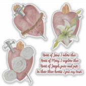 Hearts of the Holy Family Vinyl Sticker (Vorderseite)