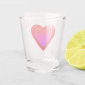 Hearts Ombre Red Pink Valentine's Day 4Elle Schnapsglas (Rückseite)