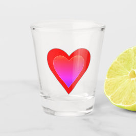 Hearts Ombre Red Pink Valentine's Day 4Elle Schnapsglas