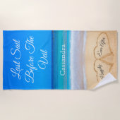 Hearts on Beach Last Sail Bachelorret Strandtuch (Vorderseite)