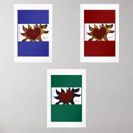 Hearts on Fire Poster Bilderwand Sets