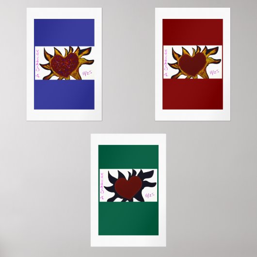 Hearts on Fire Poster Bilderwand Sets (Vorderseite)