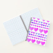 Hearts Pastel Pink Wasserfarbe Notizblock (Innenseite)