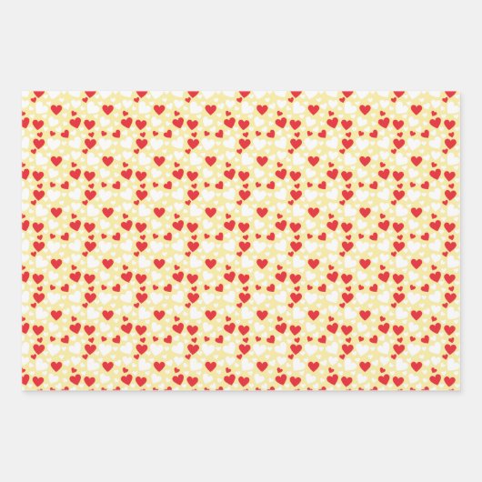 Hearts Pattern custom backgrounds Wrapping Paper Geschenkpapier Set (Vorderseite 3)