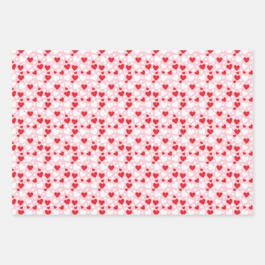 Hearts Pattern custom backgrounds Wrapping Paper Geschenkpapier Set (Vorderseite 2)