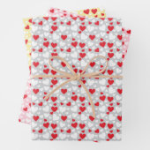 Hearts Pattern custom backgrounds Wrapping Paper Geschenkpapier Set (Beispiel)