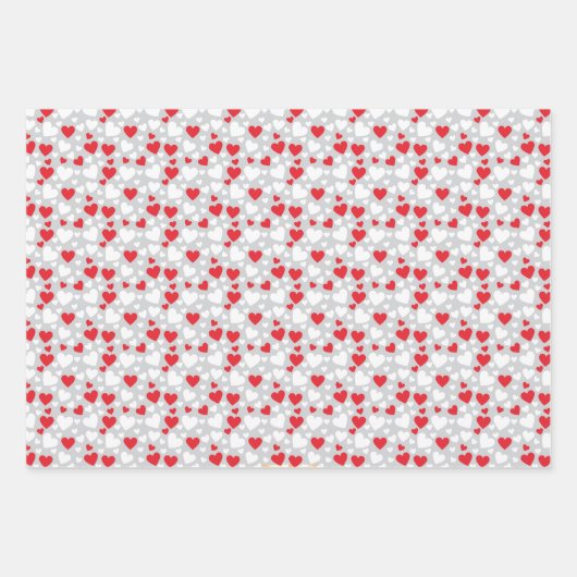 Hearts Pattern custom backgrounds Wrapping Paper Geschenkpapier Set (Vorderseite)