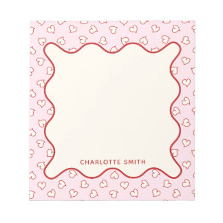 Hearts Pattern Custom Valentine Gift Notepad Notizblock