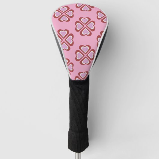 Hearts pattern golf headcover (Vorderseite)