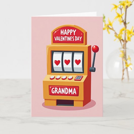 Hearts Pattern Grandma Card Karte (Gelbe Blume)