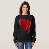 Hearts Pattern Valentines Day Cute Love V Day Paja Sweatshirt (Vorne ganz)