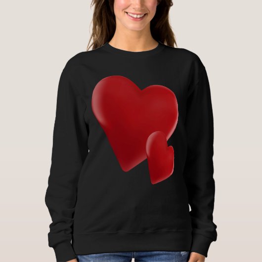 Hearts Pattern Valentines Day Cute Love V Day Paja Sweatshirt (Vorderseite)