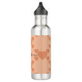 Hearts Peach Fuzz Individuelle Name oder Text Edelstahlflasche (Rechts)