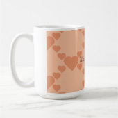 Hearts Peach Fuzz Individuelle Name oder Text Kaffeetasse (Links)