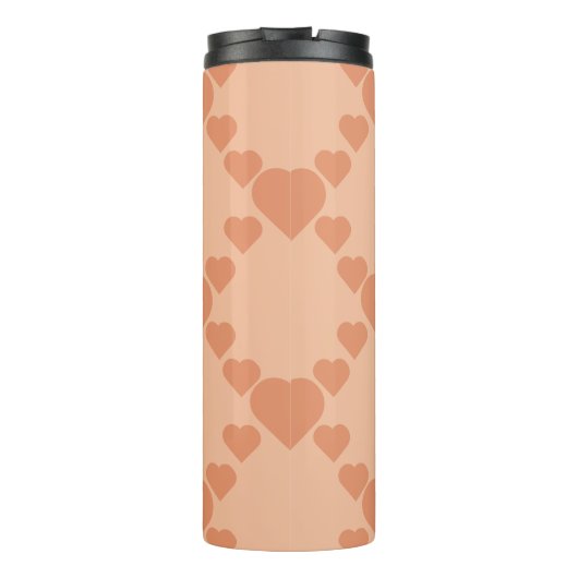 Hearts Peach Fuzz Individuelle Name oder Text Thermosbecher (Rückseite)