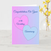 Hearts Personalisiert 65. Hochzeitstag Karte (Gelbe Blume)