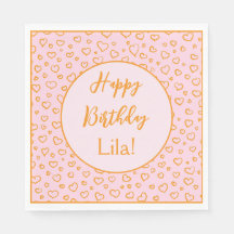 Hearts Personalisiertes Party Paper Napkins