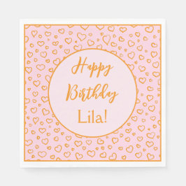 Hearts Personalisiertes Party Paper Napkins Serviette