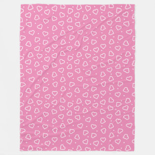 Hearts Pink Fleece Blanket