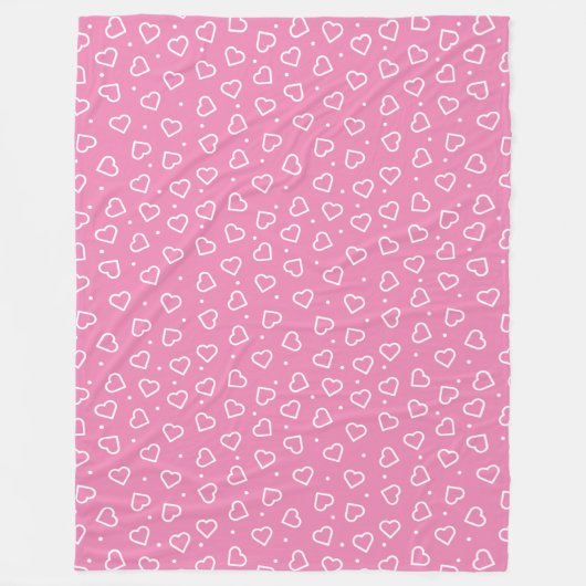 Hearts Pink Fleece Blanket (Vorderseite)