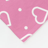 Hearts Pink Fleece Blanket (Ecke)