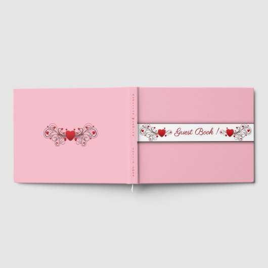 Hearts Pink Gästebuch (Voll)
