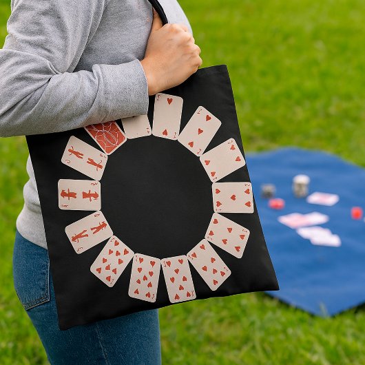 Hearts Playing Cards Circle Tasche