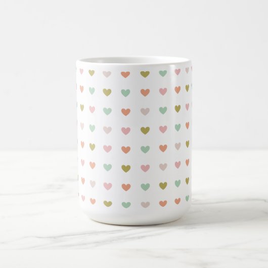 Hearts Polka Pattern, 15oz Kaffeetasse (Mittel)