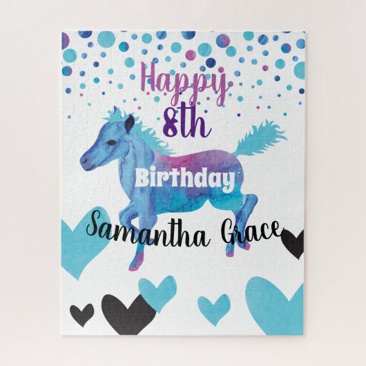 Hearts & Ponies Birthday Puzzle (Vertikal)