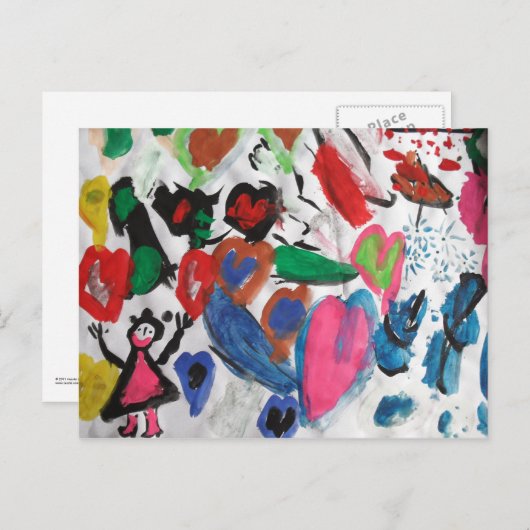 Hearts Postkarte (Vorne/Hinten)