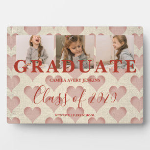 Hearts Pre-K Abschluss 3 Fotos Textile Textur Fotoplatte