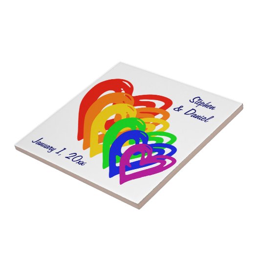 Hearts Rainbow Fliese (Seite)