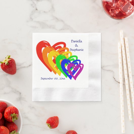 Hearts Rainbow Serviette (Beispiel)