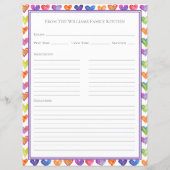 Hearts Rainbow White Recipe Paper Sheet (Rückseite)