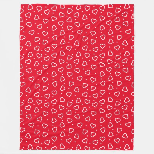 Hearts Red Fleece Blanket (Vorderseite)