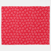 Hearts Red Fleece Blanket (Vorderseite (Horizontal))