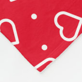 Hearts Red Fleece Blanket (Ecke)