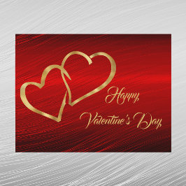 Hearts Red Gold Valentine Feiertagspostkarte