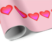 Hearts Red Lila Pink Ombre 4Lori Geschenkpapier (Rolleneckpunkt)