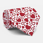 Hearts Red Roses Pattern Minimalist Valentine's Krawatte (Gerollt)