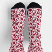 Hearts Red Roses Pattern Minimalist Valentine's Socken (Oben)