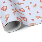 Hearts Retro Valentine's Wrapping Paper Geschenkpapier (Rolleneckpunkt)