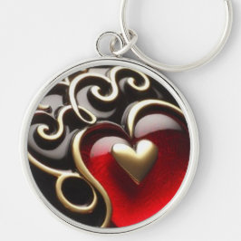 Hearts Rose Gold Metal Schlüsselanhänger