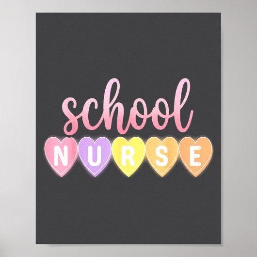 Hearts School Nurse Medical Istant Valentines Day  Poster (Vorne)