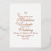 Hearts Skript Hochfahren gepresst Folieneinladung (Vorderseite)