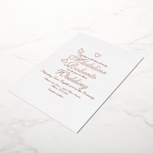 Hearts Skript Hochfahren gepresst Folieneinladung (Gedreht)